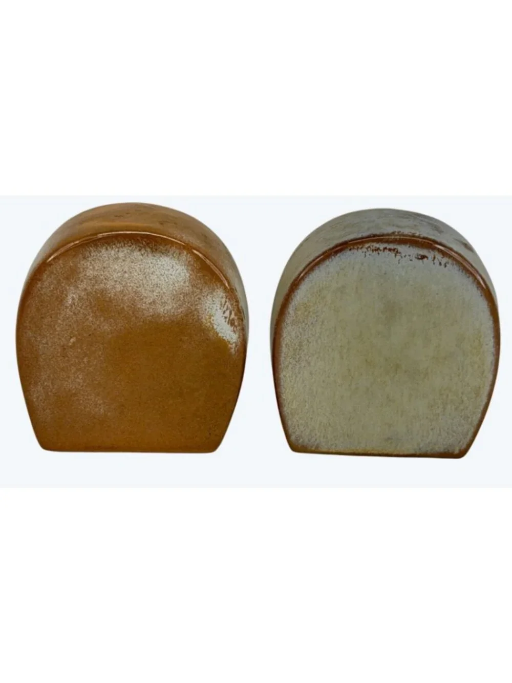 Frankoma Pottery Plainsman Gold Horseshoe Salt & Pepper Shakers Set